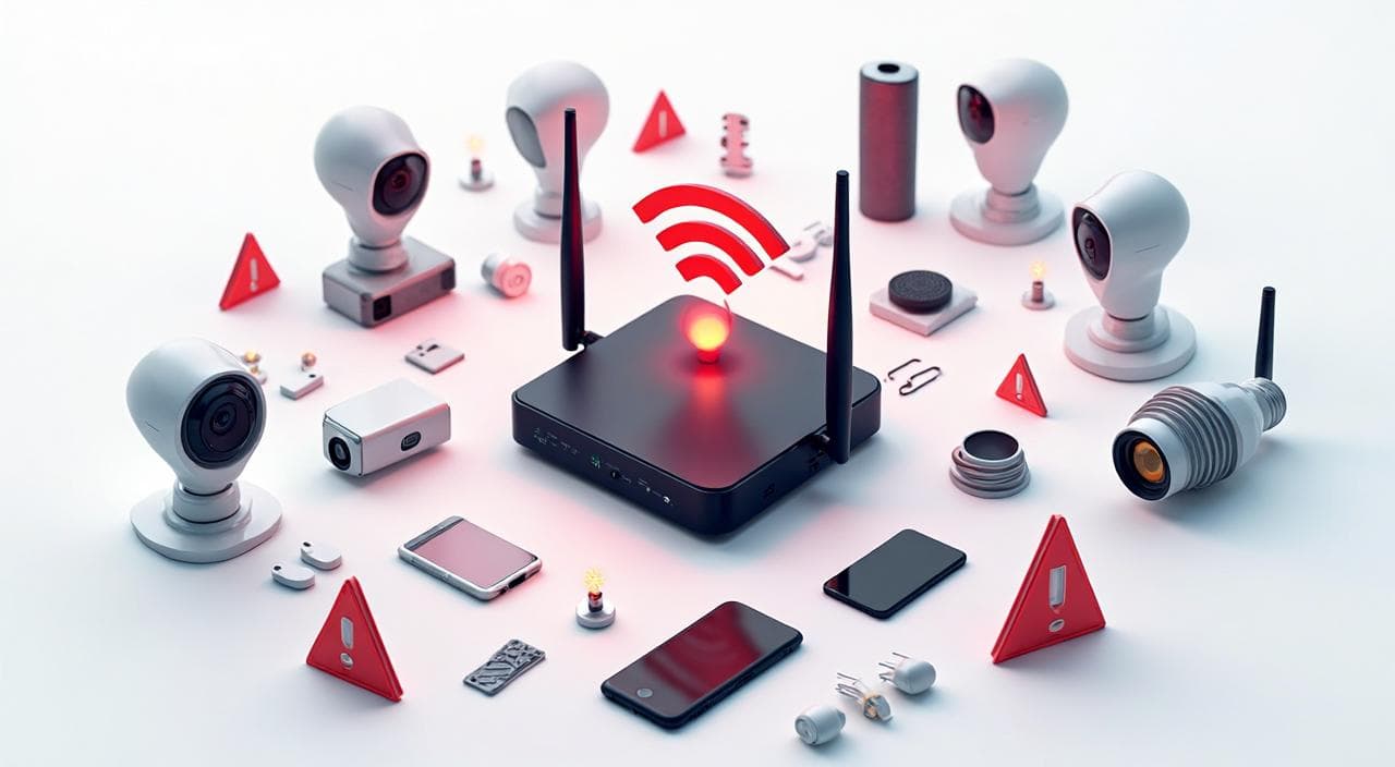 接続台数オーバーでパンク寸前のWi-Fiルーターと大量のスマートホーム機器